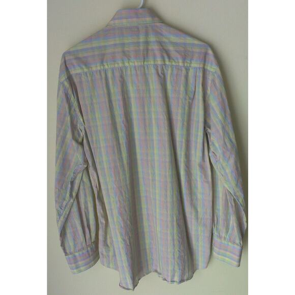 Paul & Shark Shirt Men's M Bright Multicolor Check Made in Italy - Picture 4 of 5